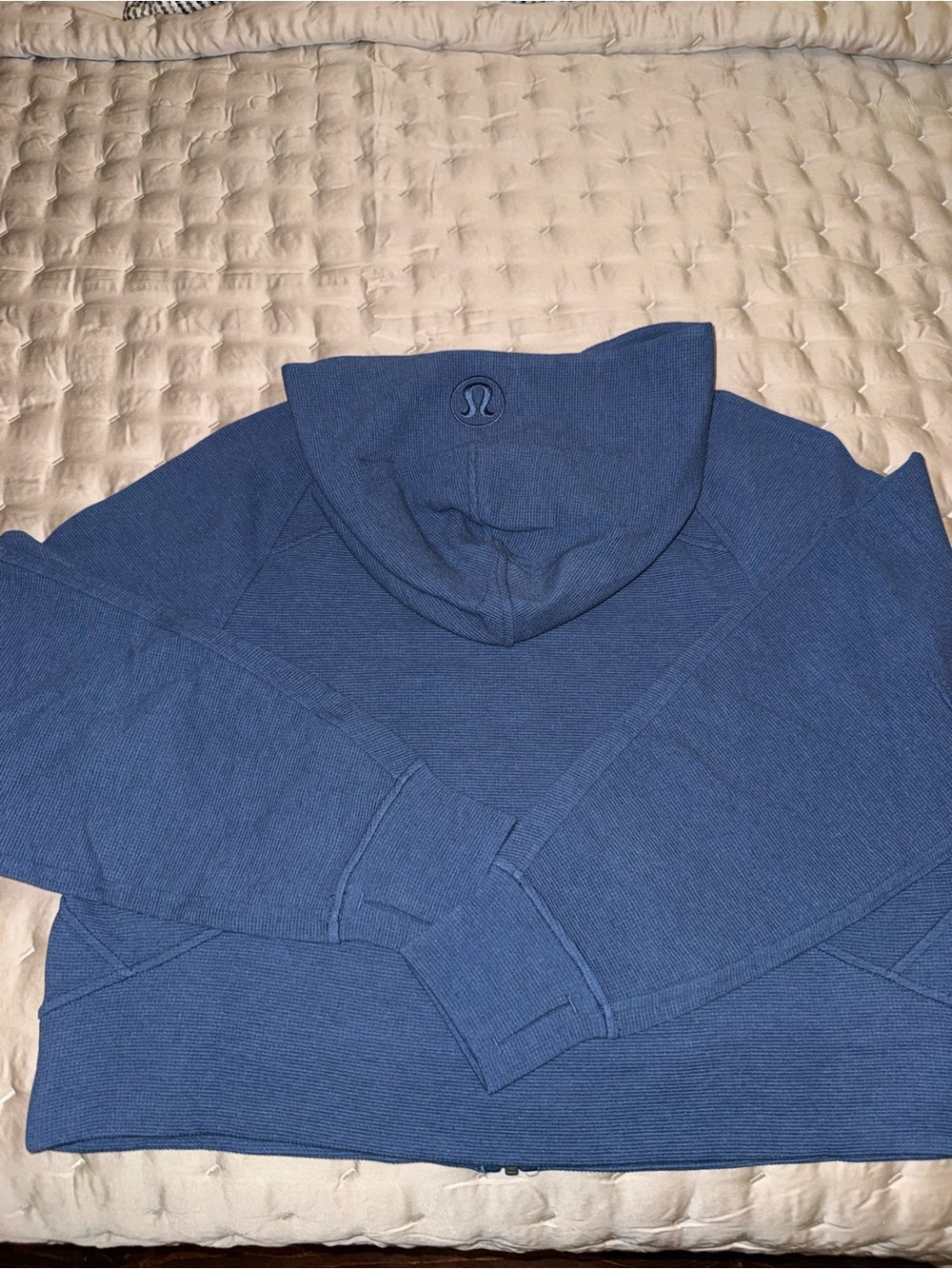 NWOT Lululemon Oversized Scuba M/L Waffle Knit Blue - Picture 3 of 3